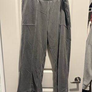 Aerie Gray Wide-Leg Pants